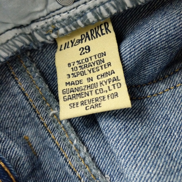 LILY & PARKER Distressed Raw Edge Denim Ankle Jean Sz 29 - Picture 13 of 13